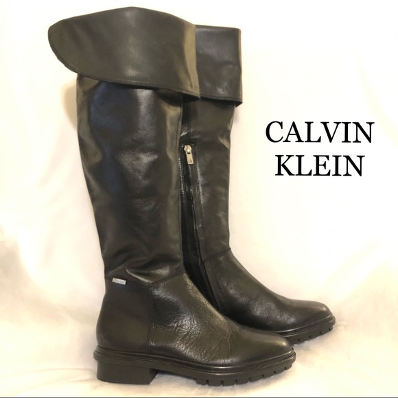 CALVIN KLEIN HELENE LEATHER BOOTS - Picture 3 of 7